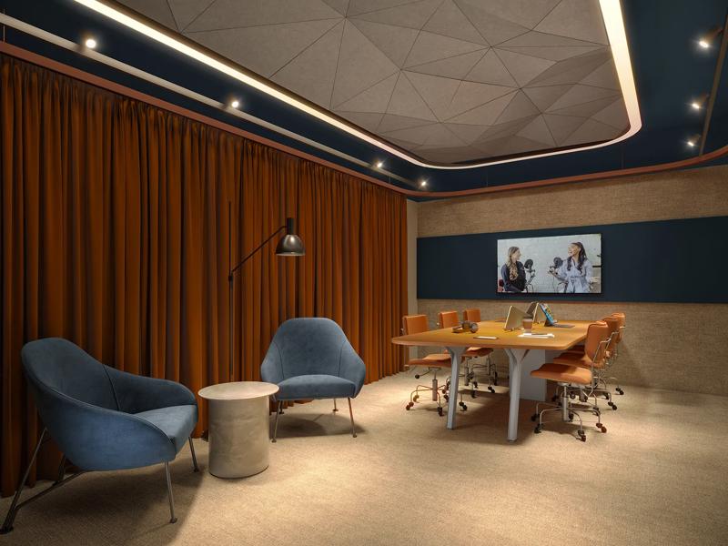 PERSPECTIVA ILUSTRADA DA SALA PODCAST