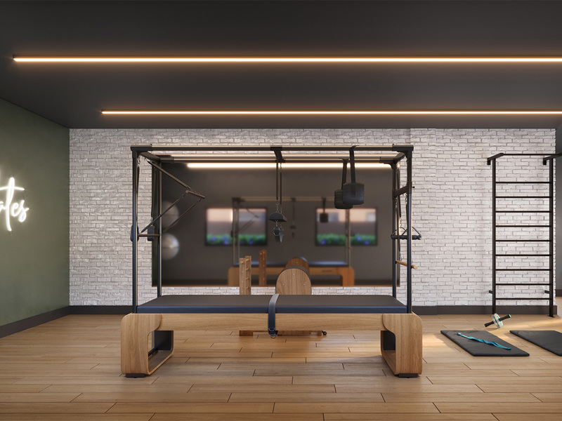 Perspectiva Ilustrada Da Sala De Pilates