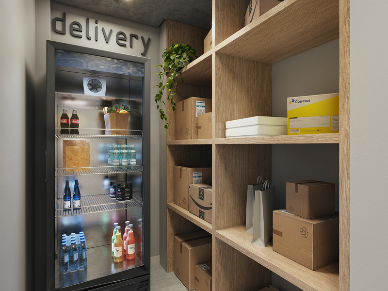 Perspectiva Ilustrada Da Sala Para Delivery