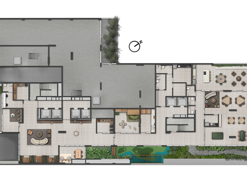 Ilustração da planta - Implantação térreo