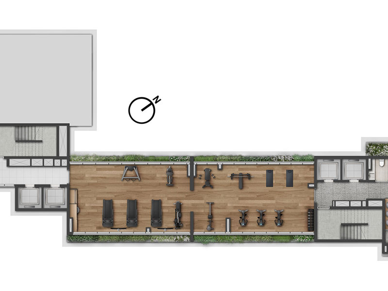 Ilustração da planta - Implantação 15º pavimento