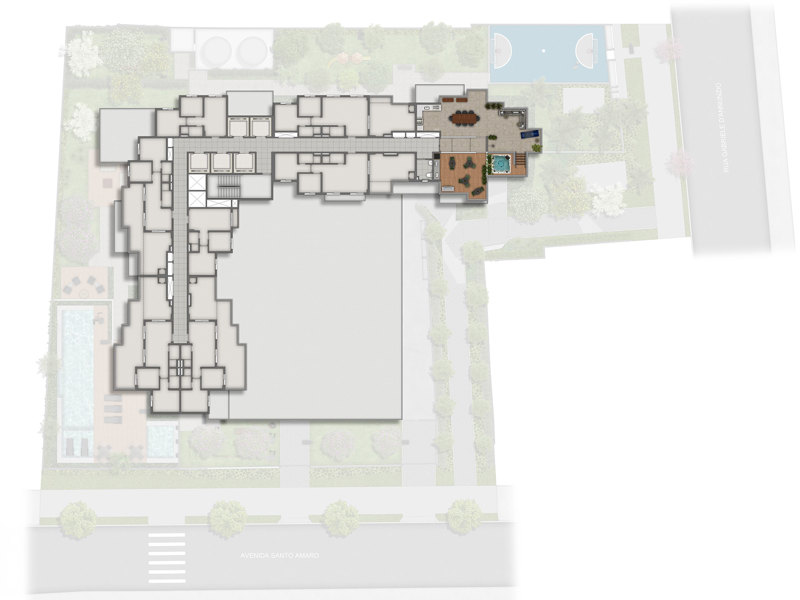 Ilustração da planta - Implantação cobertura