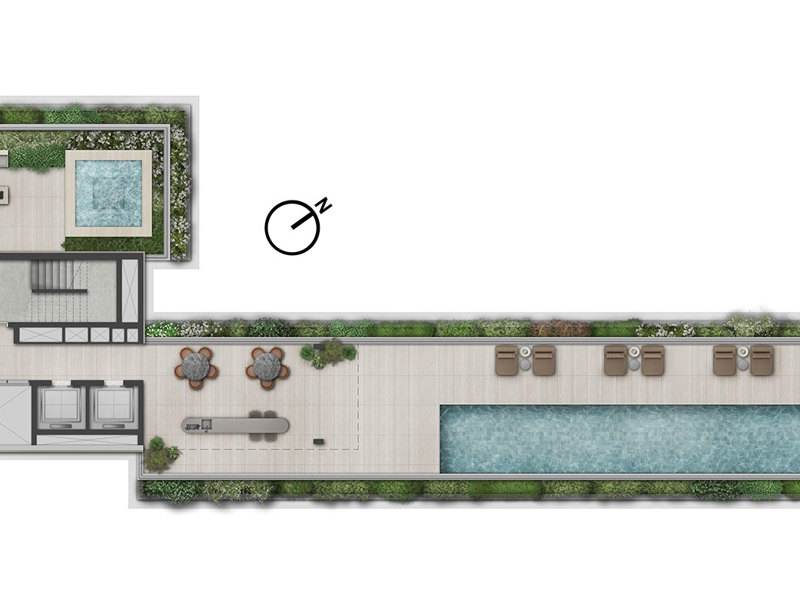 Ilustração da planta - Implantação 24º pavimento
