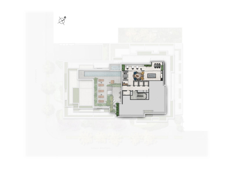 Ilustração da planta - Implantação 18º pavimento 