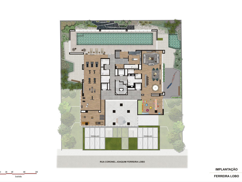 Ilustração da planta - Implantaçâo