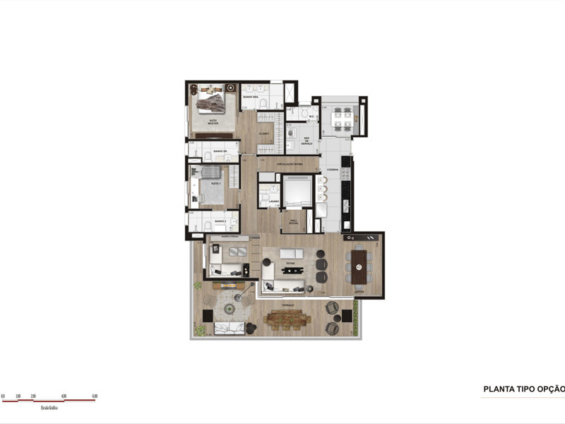 Ilustração da planta - Tipo op