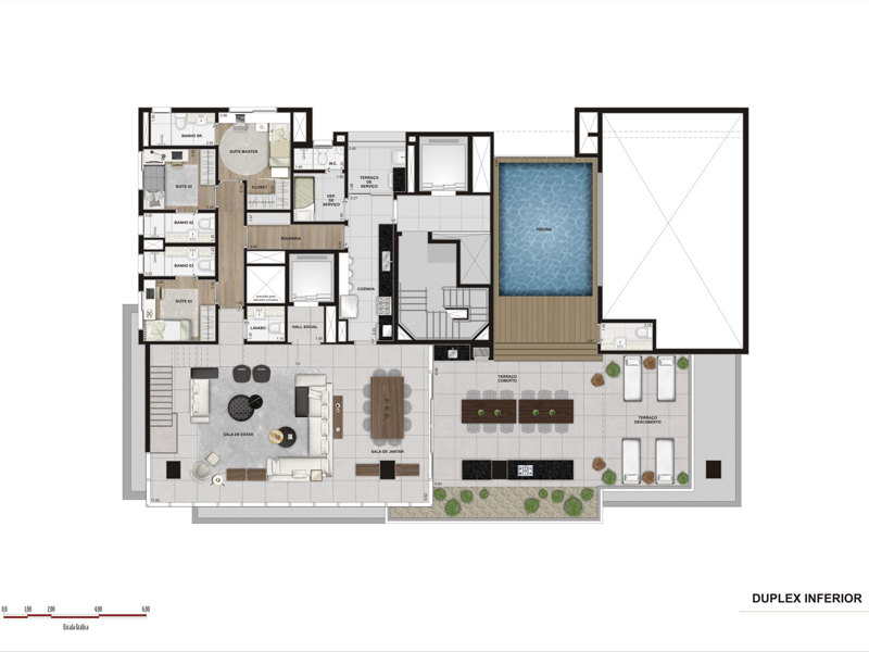 Ilustração da planta - Duplex inf