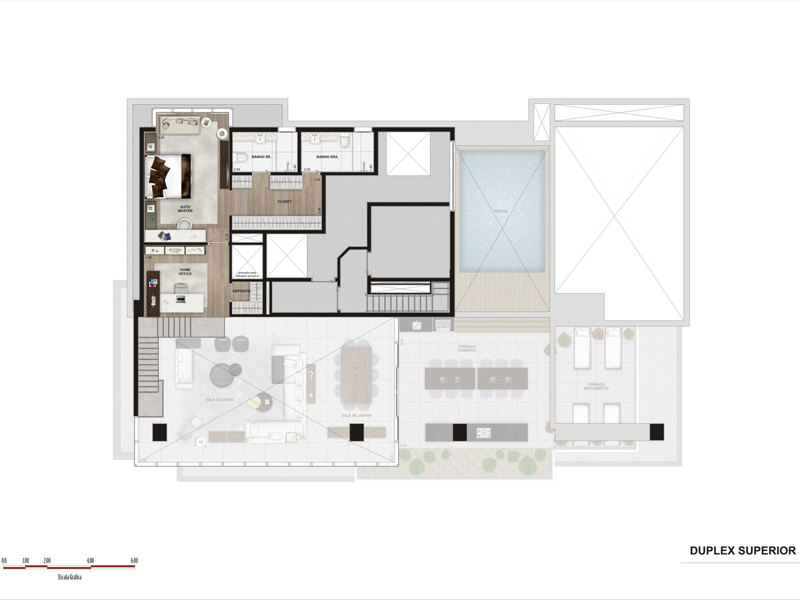 Ilustração da planta - Duplex sup