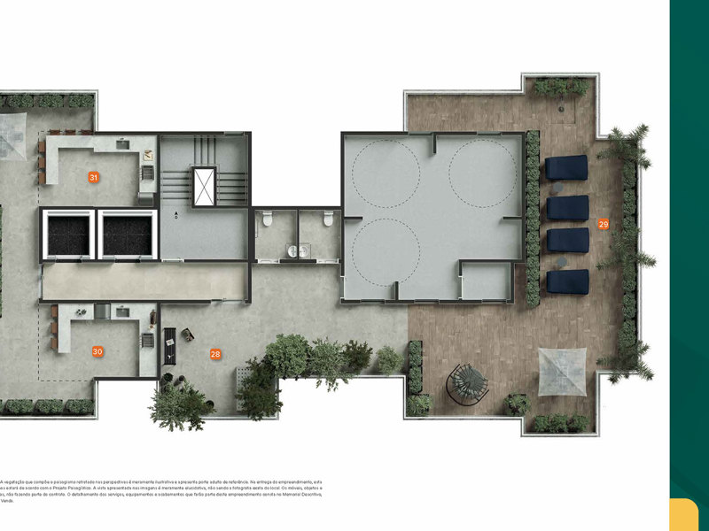 Ilustração da planta - Implantação da cobertura