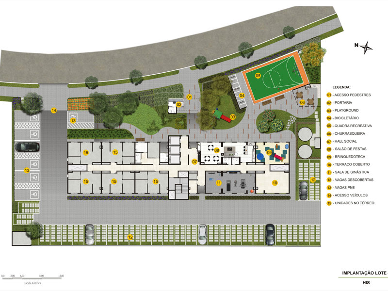 Ilustração da planta - Implantação