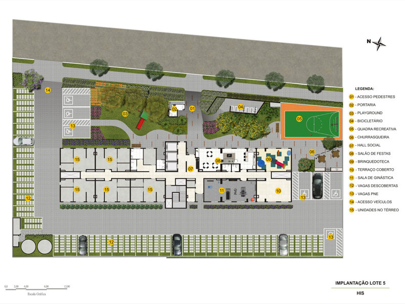 Ilustração da planta - Implantação