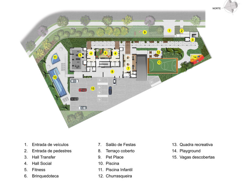 Ilustração da planta - implantação