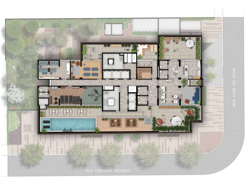 Ilustração da planta - Implantação lazer