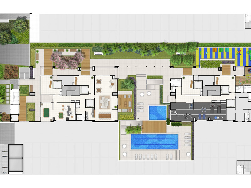Ilustração da planta - Implantação