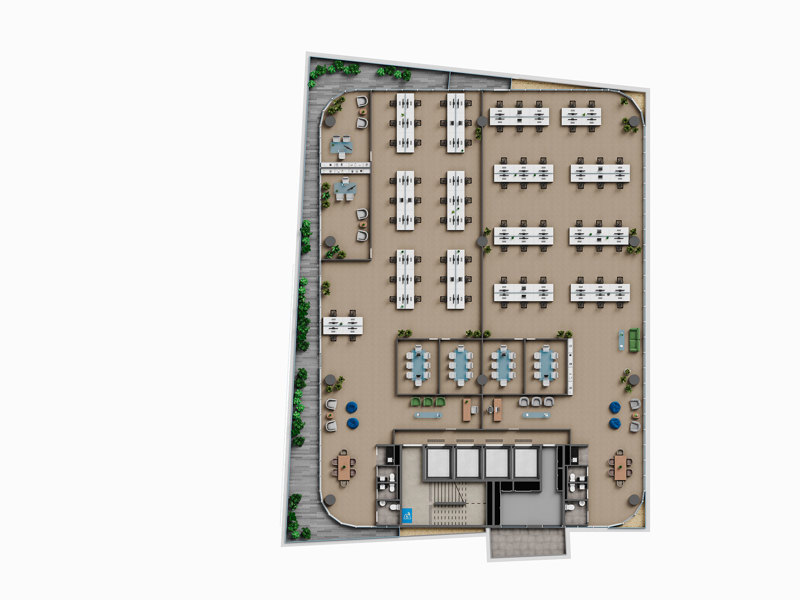 Ilustração da planta - Planta tipo padrão 1.167,63m²