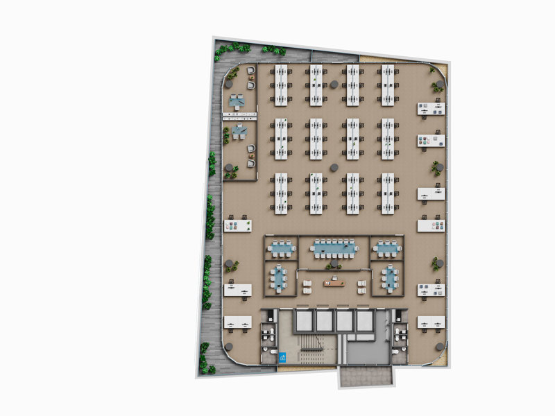 Ilustração da planta - Planta tipo opção 1.167,63m²