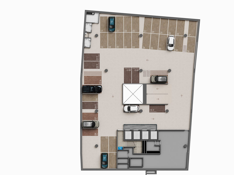 Ilustração da planta - Implantação 2º subsolo