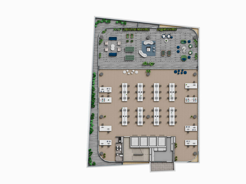 Ilustração da planta - Planta cobertura 1.167,63m²