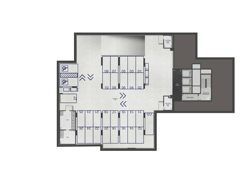 Ilustração da planta - Planta 2º subsolo