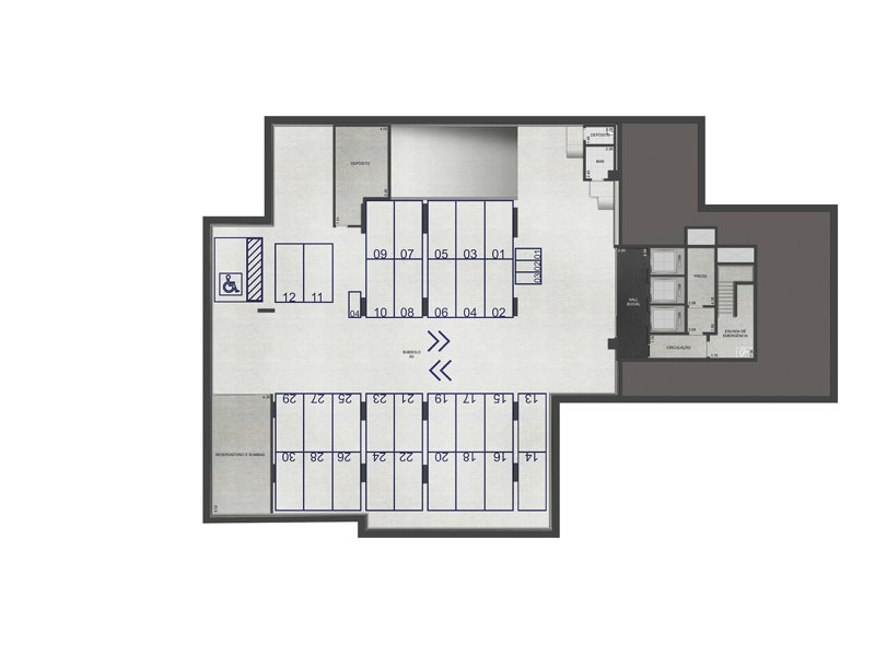 Ilustração da planta - Planta 3º subsolo