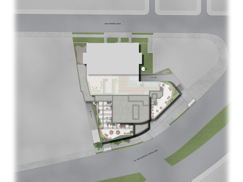 Ilustração da planta - Perspectiva ilustrada da implantação