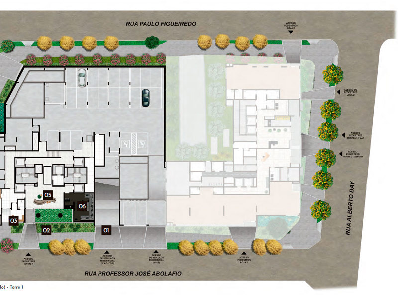 Ilustração da planta - Implantação Acesso