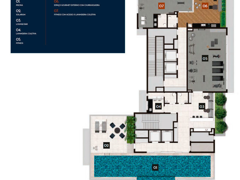 Ilustração da planta - Implantação Cobertura