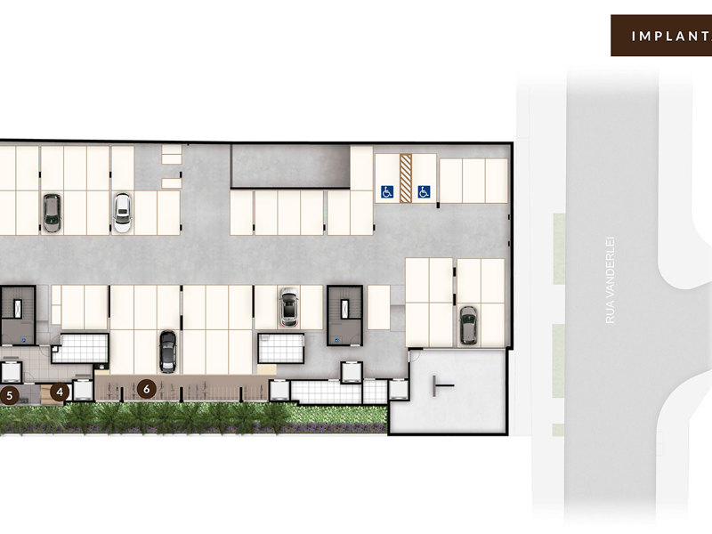Ilustração da planta - Perspectiva artística da Implantação do 2º subsolo