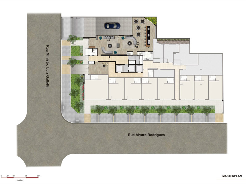 Ilustração da planta - Implantação