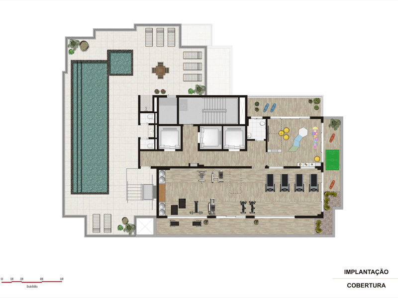 Ilustração da planta - Implantação cob