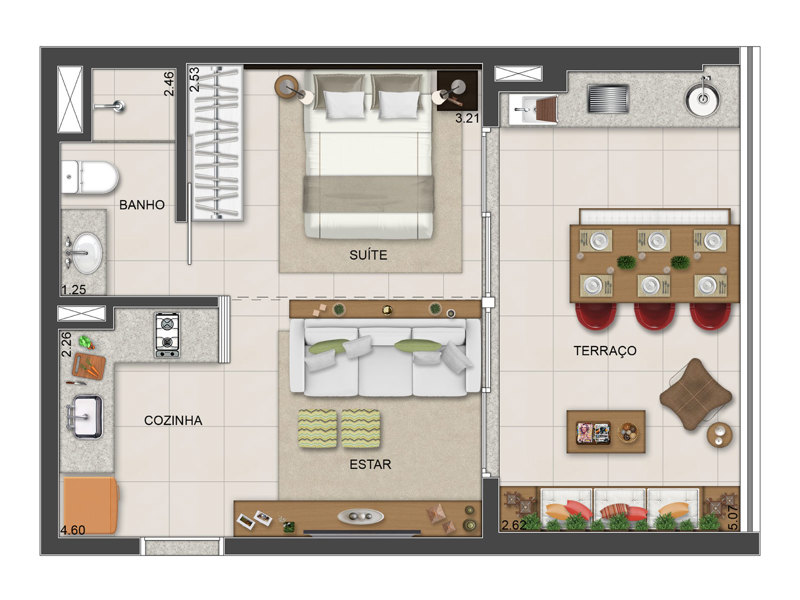 Ilustração da planta - Planta 1
