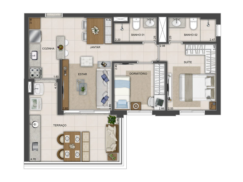 Ilustração da planta - Planta 3