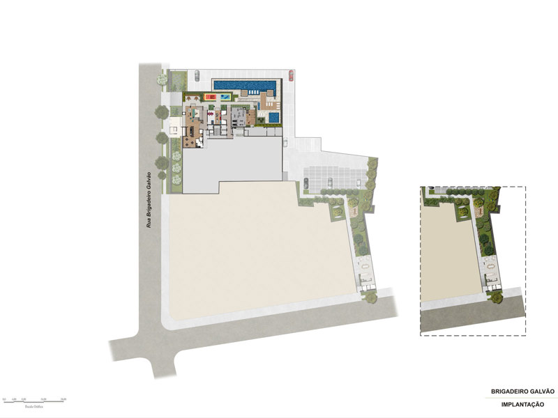 Ilustração da planta - Implantação