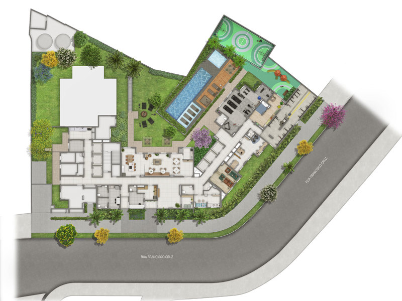 Ilustração da planta - Implantação térreo 