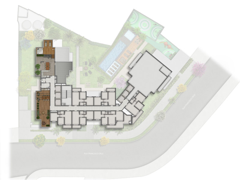 Ilustração da planta - Implantação cobertura 23º pavimento