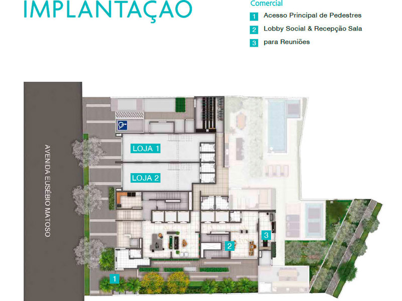 Ilustração da planta - Implantação