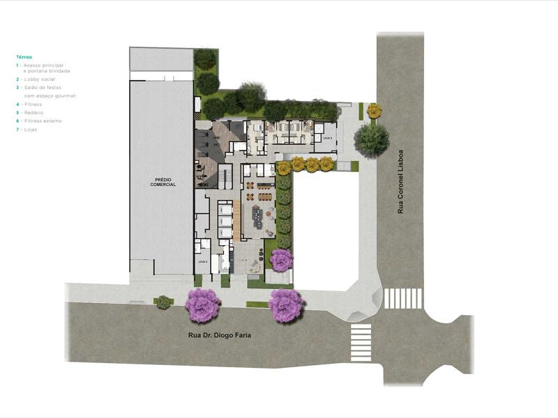 Ilustração da planta - Implantação