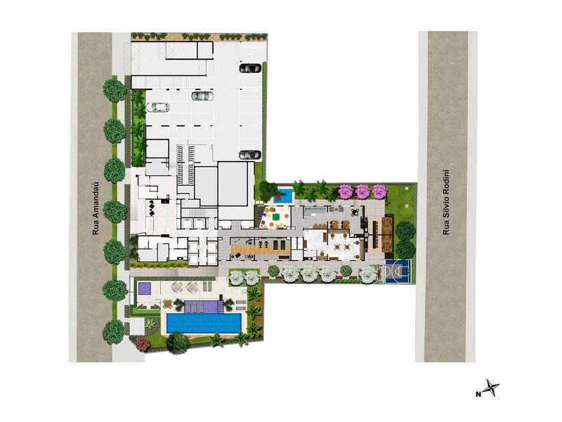 Ilustração da planta - Implantação
