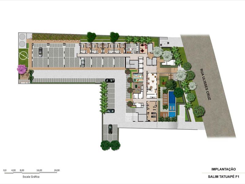 Ilustração da planta - Implantação