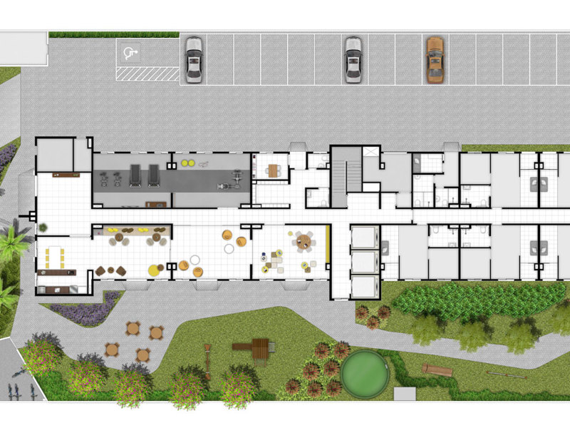Ilustração da planta - Implantação
