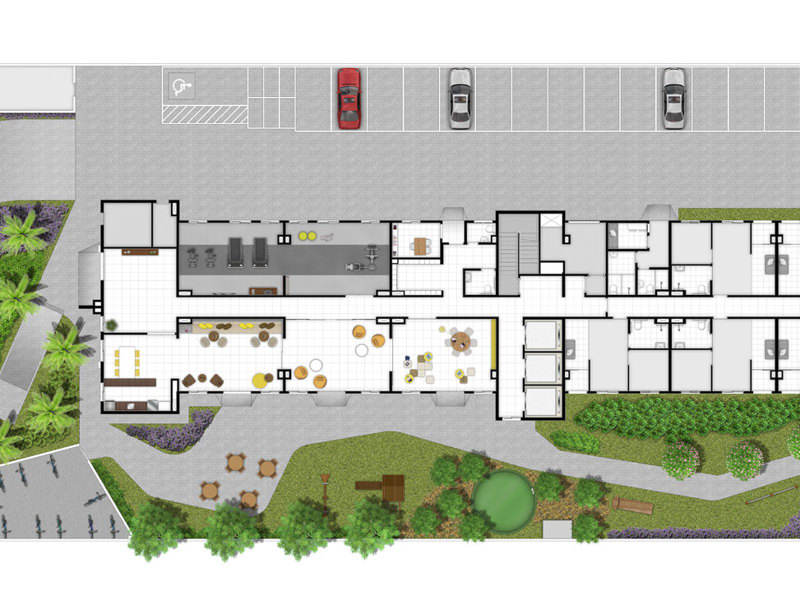 Ilustração da planta - Implantação