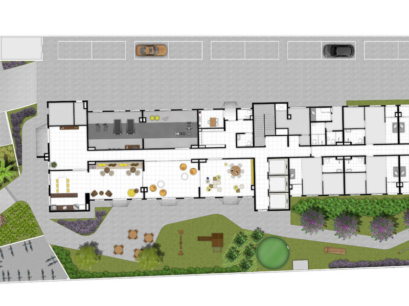 Ilustração da planta - Implantação