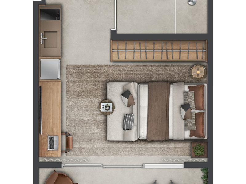 Ilustração da planta - Planta 34m² NR 