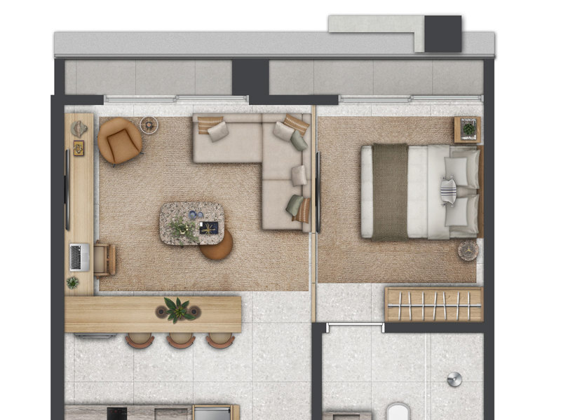 Ilustração da planta - Planta 40m² NR padrão 