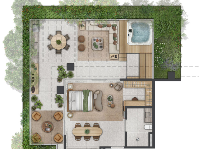 Ilustração da planta - Planta NR 131m²