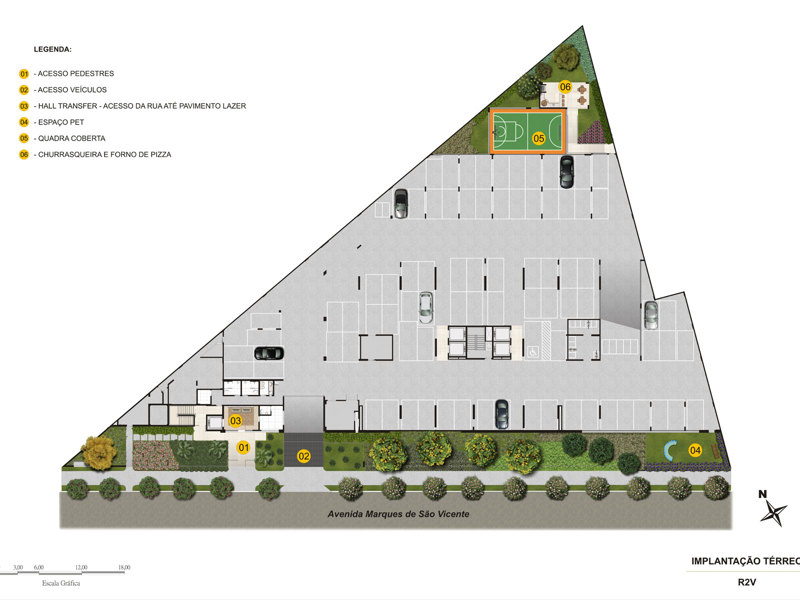 Ilustração da planta - Implantação