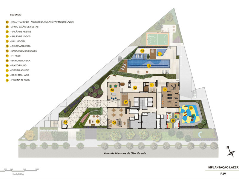 Ilustração da planta - Implantação terreo