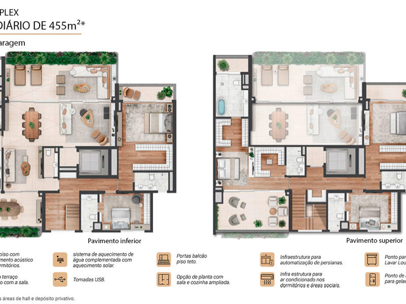 Ilustração da planta - Planta duplex Sempione 455m²