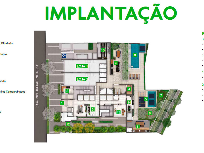 Ilustração da planta - Implantação