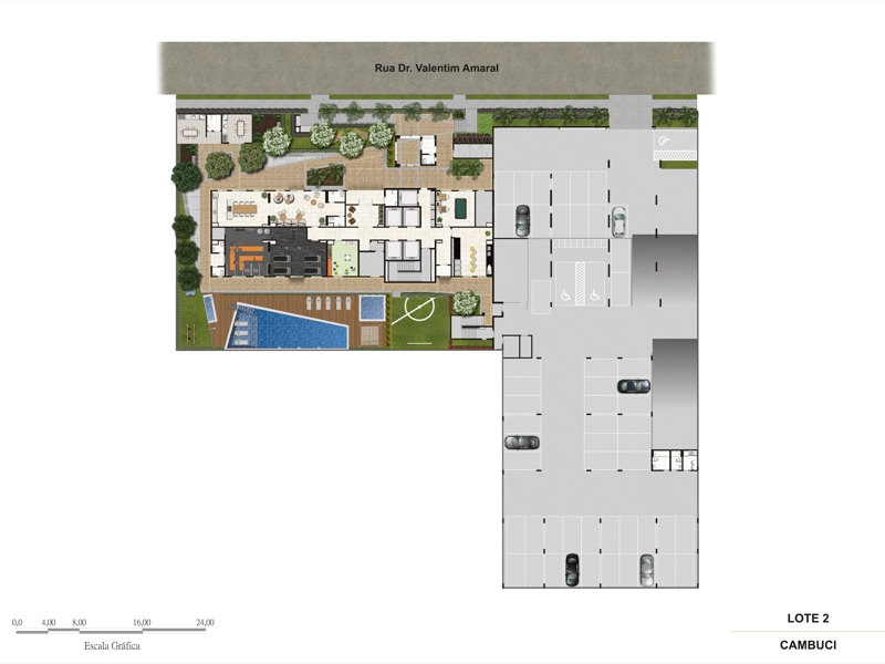 Ilustração da planta - Implantação